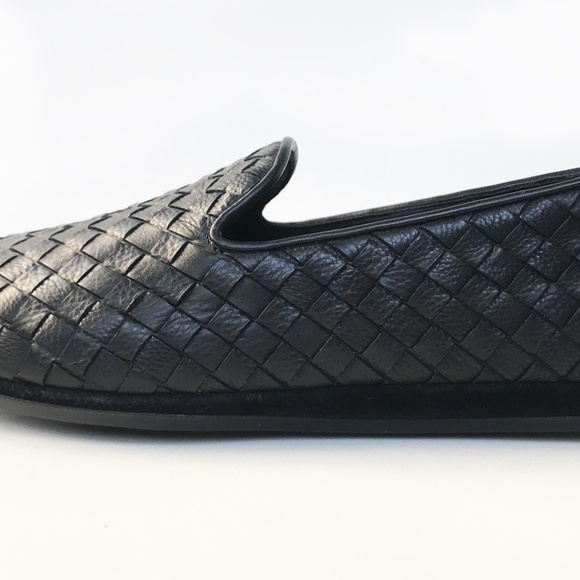 NEW! BOTTEGA VENETA BLACK LEATHER MADE IN ITALY LOAFER FLATE MEN\'S SIZE 42; US 9 main image 16